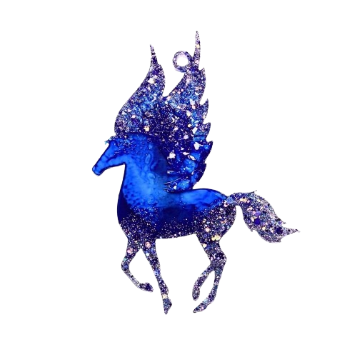 Blue Pegasus – Glitter Resin Ornament