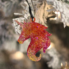 Crimson Unicorn – Handmade Resin Ornament