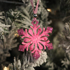 Pink Snowflake – Glitter Resin Ornament