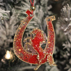 Red Horse Set – Handmade Resin Christmas Ornament Collection
