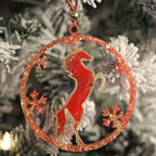 Red Horse Set – Handmade Resin Christmas Ornament Collection