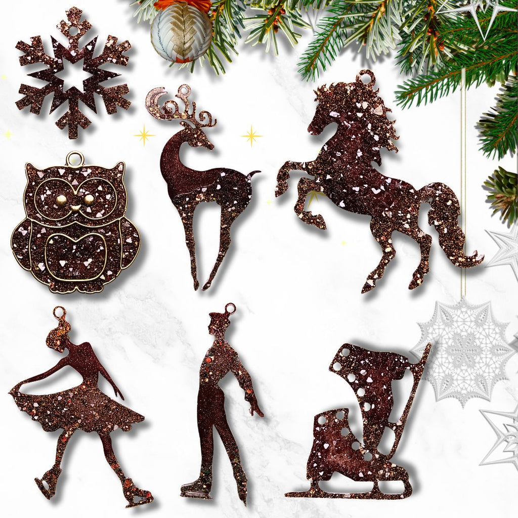 Chocolate Waltz Set – Handmade Resin Christmas Ornament Collection