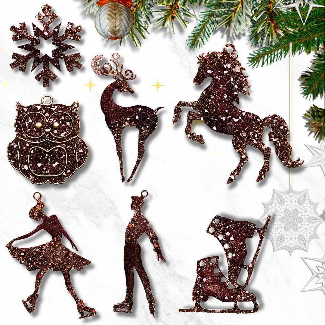 Chocolate Waltz Set – Handmade Resin Christmas Ornament Collection