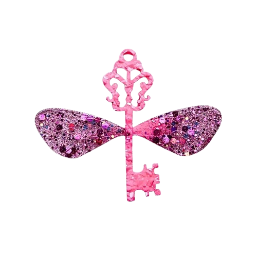 Pink Magic Key – Handmade Resin Ornament