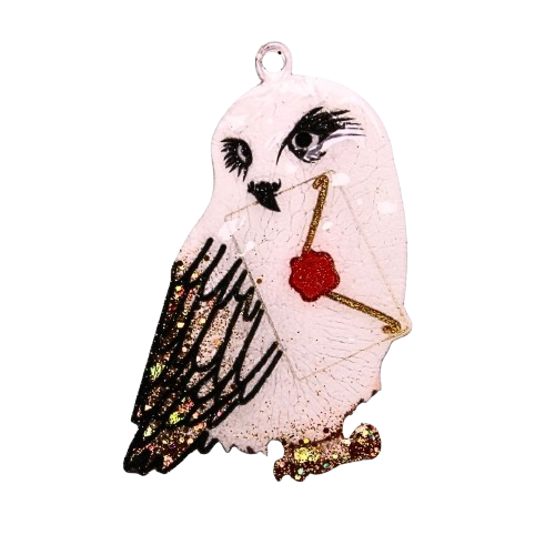 Hedwig the Owl – Handmade Resin Ornament
