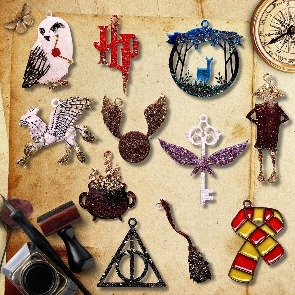Wizard’s Charm Set – Handmade Resin Ornaments