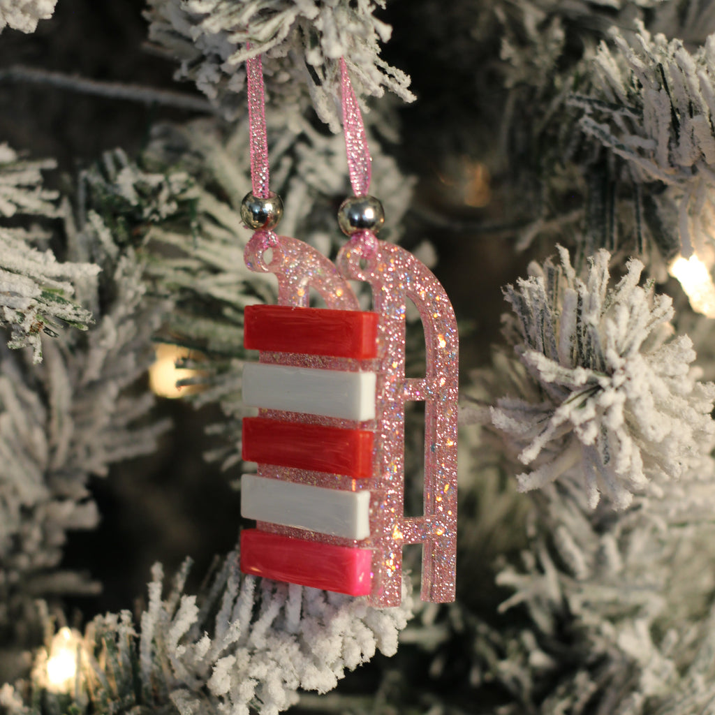 Pink Winter Set – Handmade Resin Christmas Ornament Collection