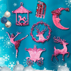 Pink Winter Set – Handmade Resin Christmas Ornament Collection